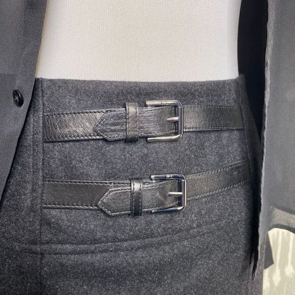 Ralph Lauren Cashmere & Lamb Leather Pencil Skirt - Picture 3 of 16
